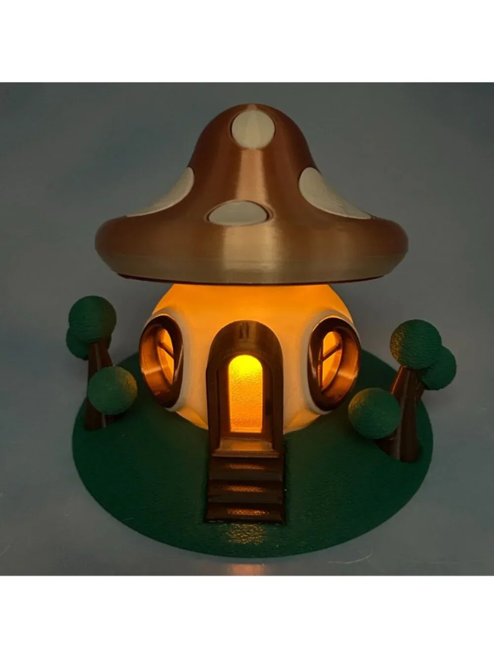 Mushroom Fairy House Night Light Earthy Toadstool Battery Tea Light Holder